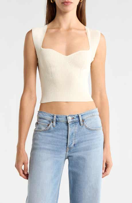 NSR Sweetheart Sleeveless Sweater Top