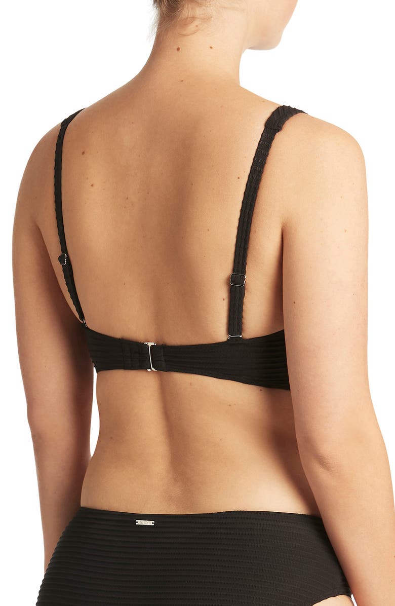 Sea Level Cross Front Multifit Bikini Top, Alternate, color, 