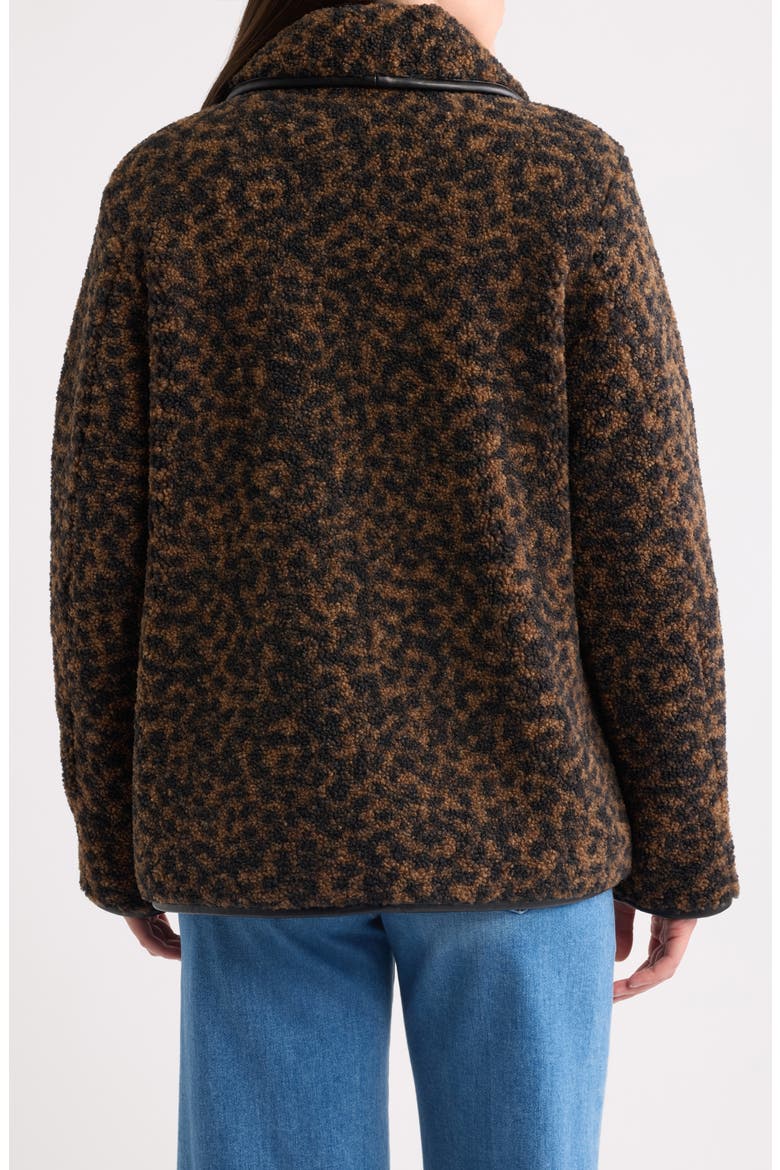 High Pile Fleece Coat, Alternate, color, BROWN LEOPARD