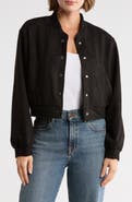 TRUTH Crop Faux Suede Bomber Jacket