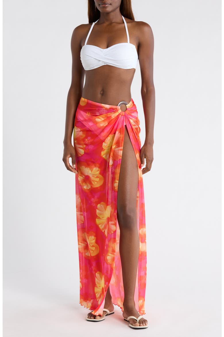 Split Mesh Maxi Cover-Up Skirt, Main, color, SAMBA BABY