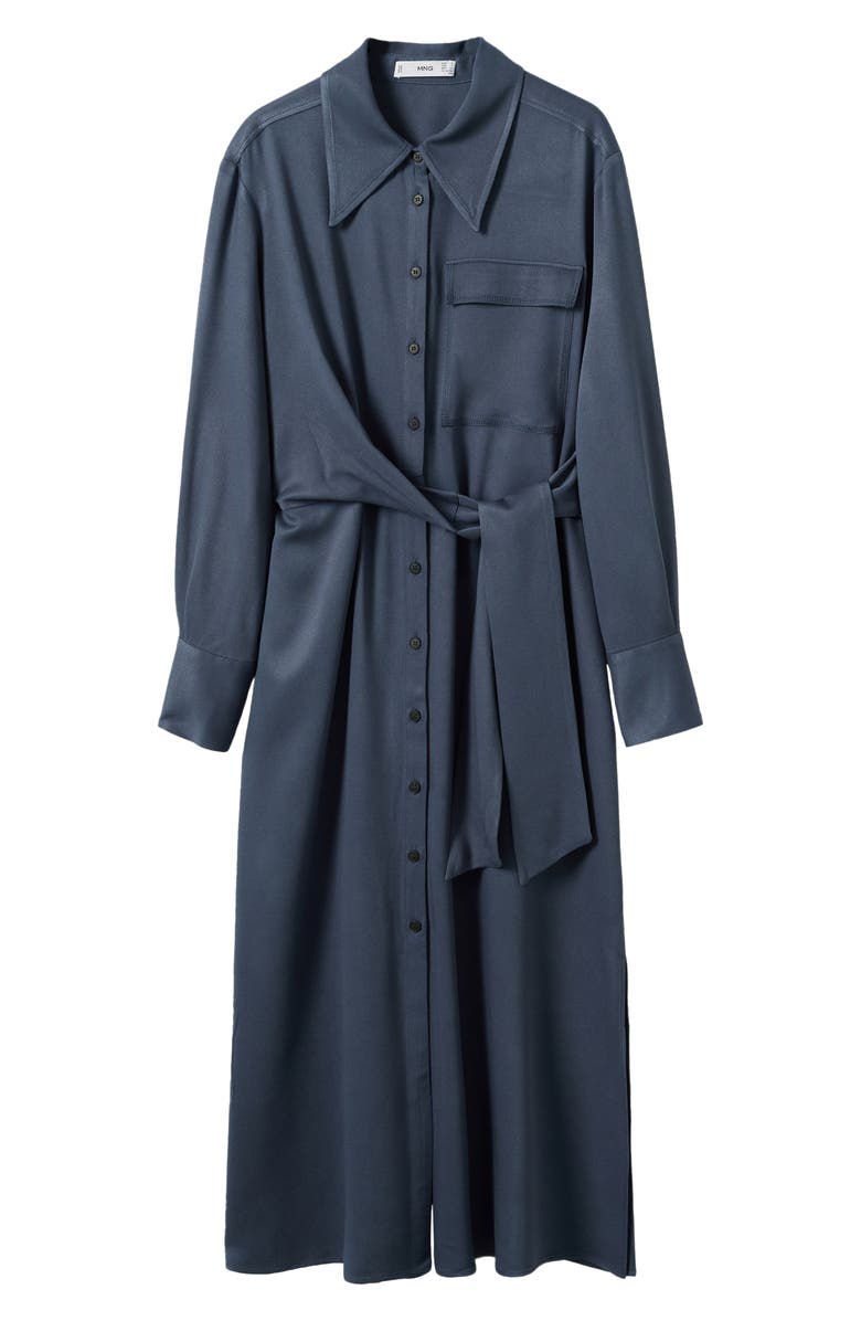 MANGO Long Sleeve Belted Shirtdress, Alternate, color, 