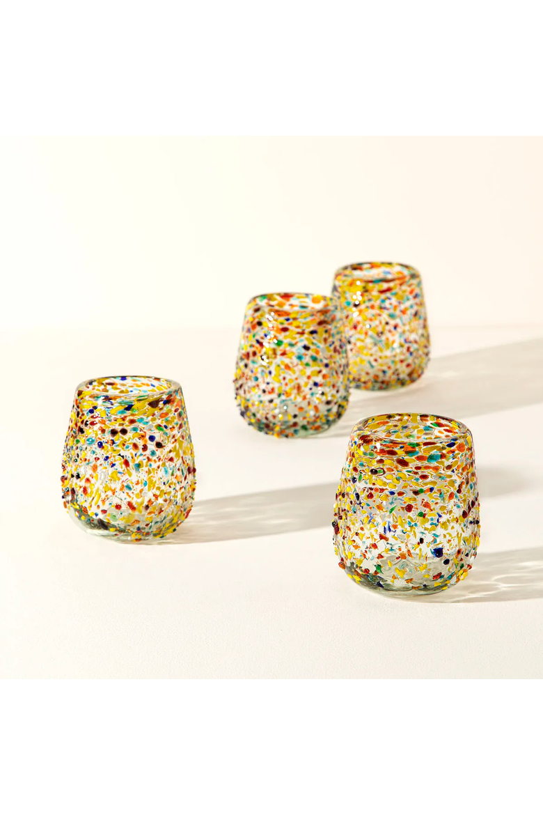 Fiesta Mexican Wine Glasses, Main, color, Confetti Multi-color