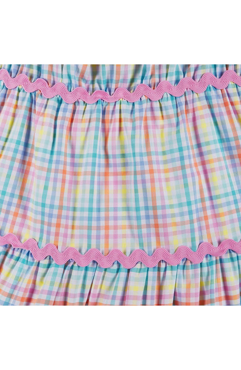 Andy & Evan Kids' Plaid Tiered Dress, Alternate, color, Wha -White Plaid