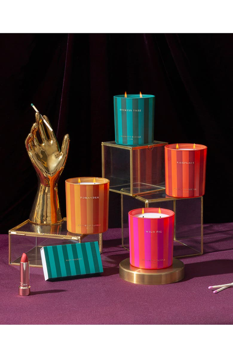 BROOKLYN CANDLE STUDIO Fireplace Holiday Candle, Alternate, color, Fireplace