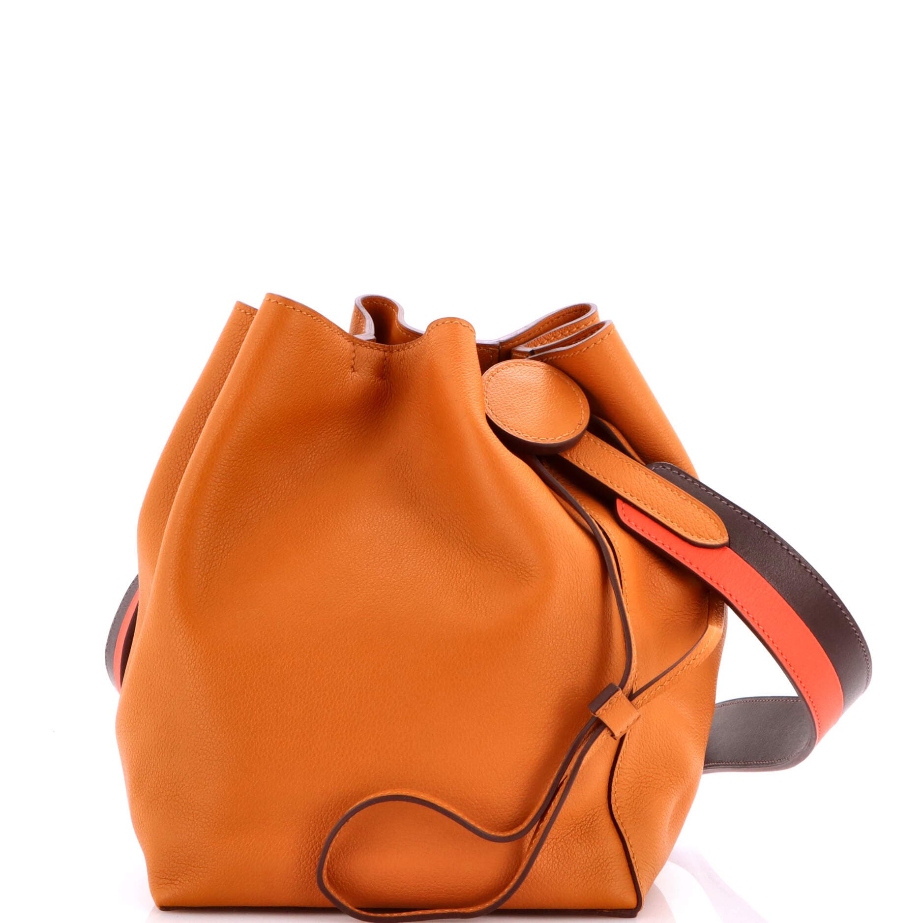 Pre-owned Hermes  Hermes Licol Bag Evercolor 17 In Orange