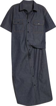 Sacai Draped Denim Shirtdress