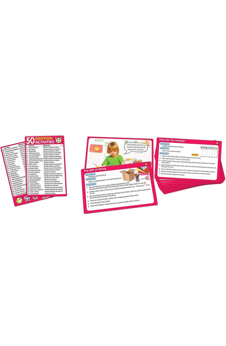 Junior Learning 50 Emotion Activity Cards, Alternate, color, Multicolored