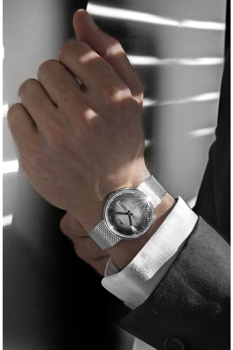 Commander Shade Mesh Strap Watch, Alternate, color, SILVER