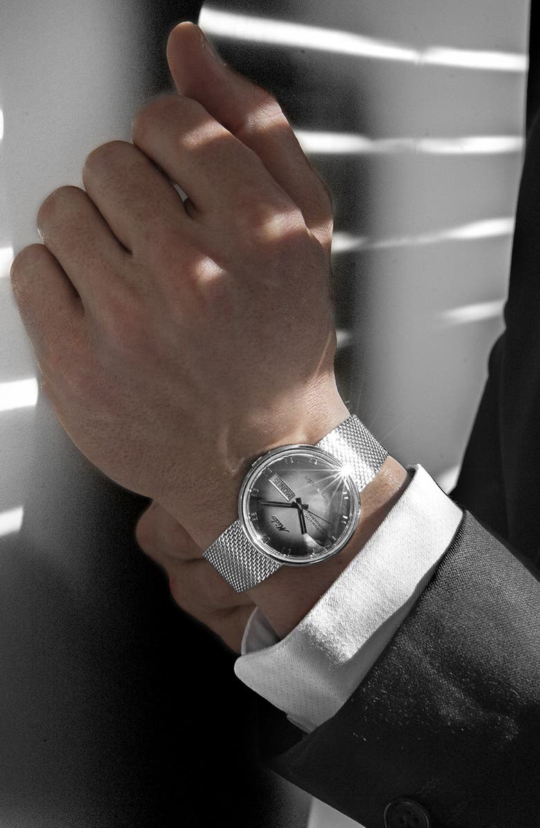 MIDO Commander Shade Mesh Strap Watch, Alternate, color, Silver