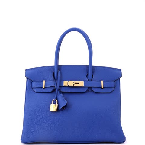 Birkin Handbag Blue Togo with Gold Hardware 30
