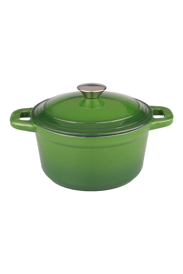 INTERNATIONAL Neo 7 Quart Cast Iron Round Covered Pot, Main, color, GREEN