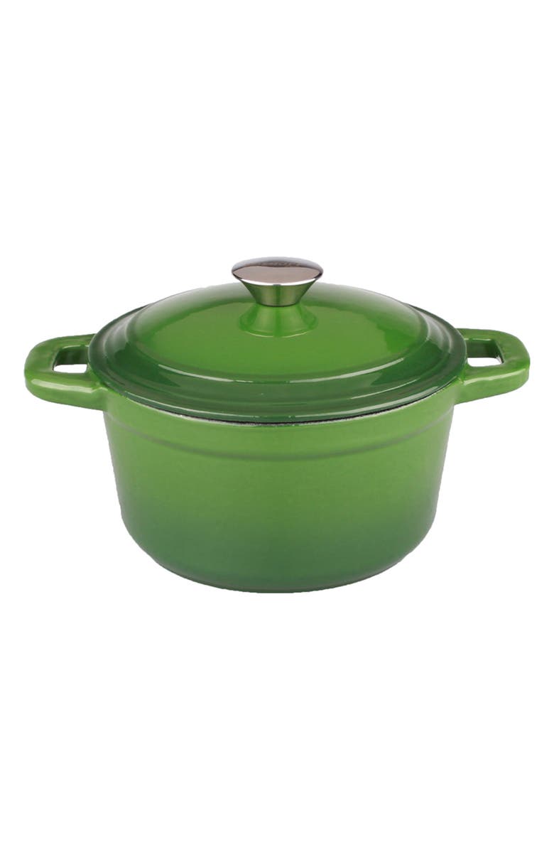 BergHOFF INTERNATIONAL Neo 7 Quart Cast Iron Round Covered Pot, Main, color, Green
