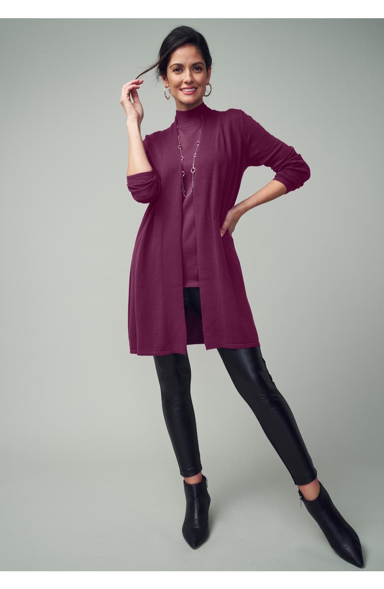 Jessica London Fine Gauge Cardigan Topper, Alternate, color, Black