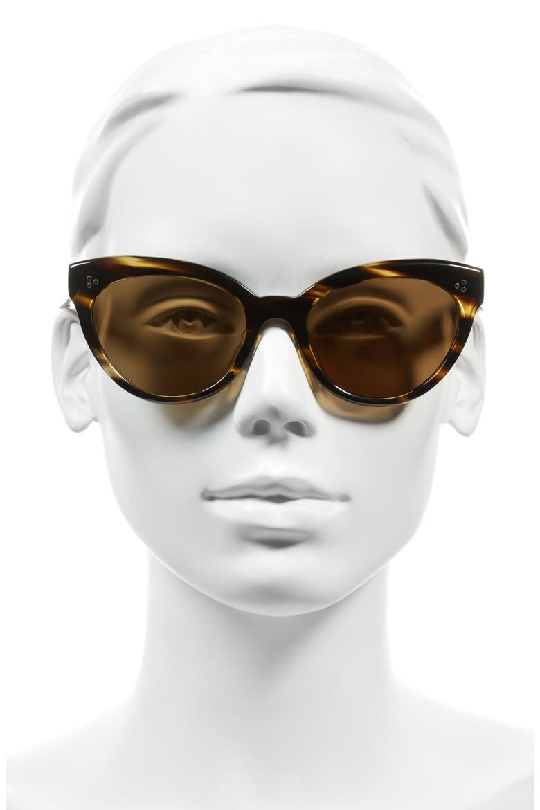 Roella 55mm Polarized Cat Eye Sunglasses, Alternate, color, BROWN