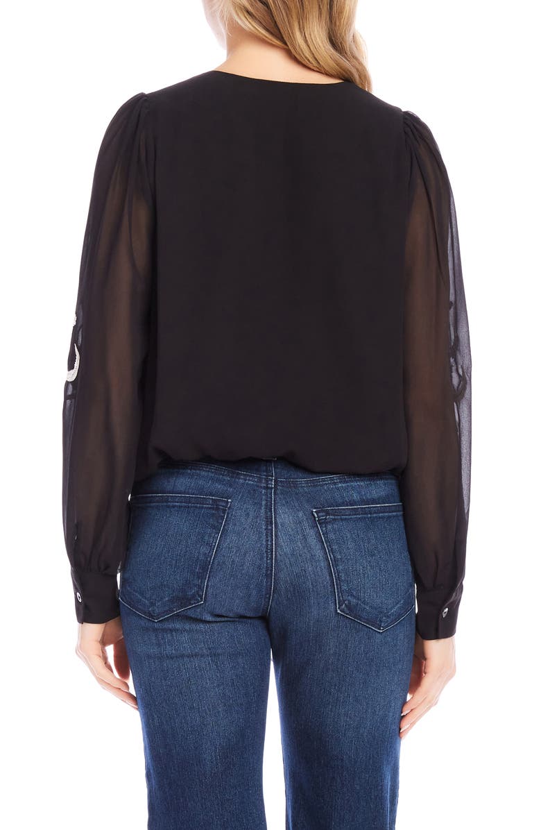 Karen Kane Floral Embroidered Georgette Top, Alternate, color,