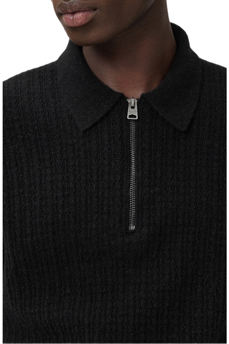 Jakob Wool & Alpaca Blend Polo Sweater, Alternate, color, BLACK