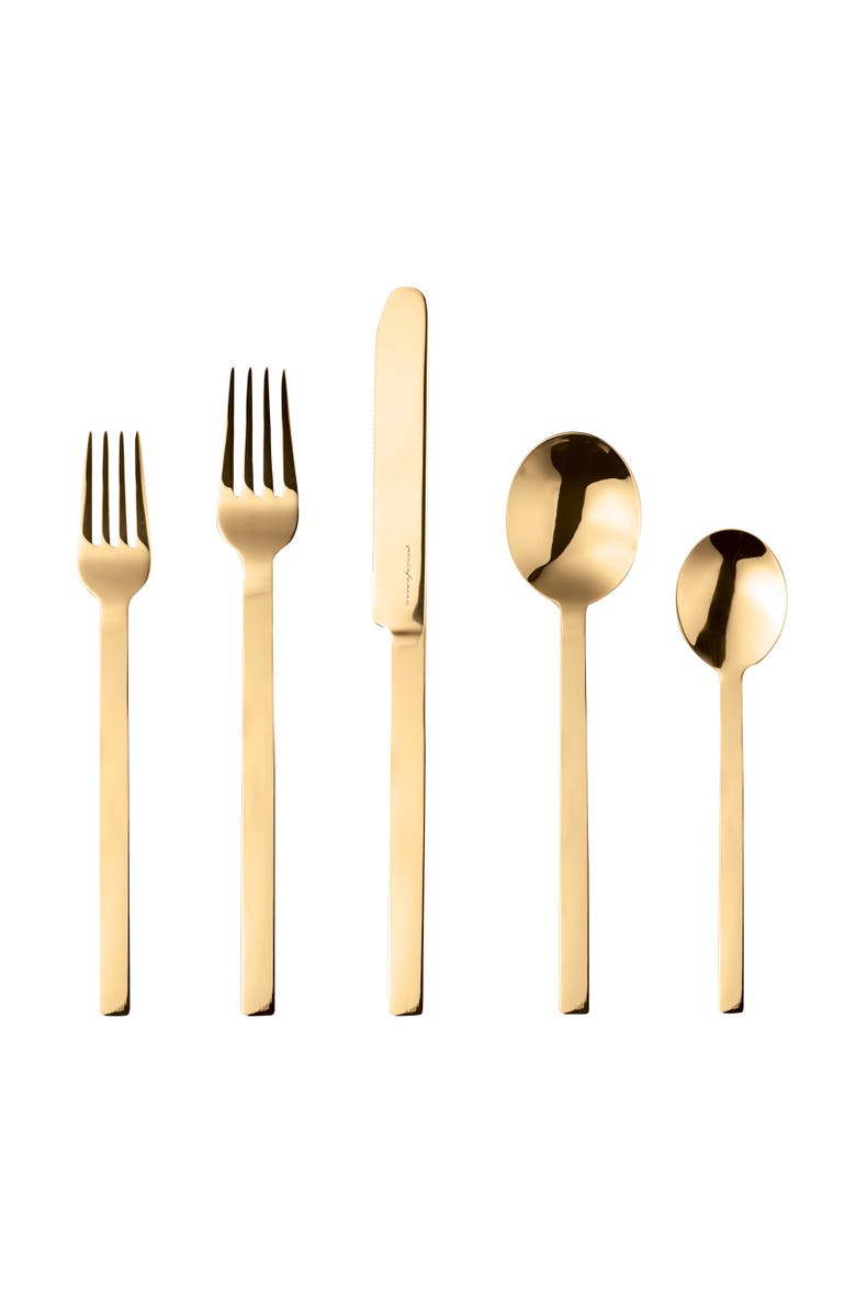 Mepra Stile By Pininfarina Flatware Set - 5 Pieces, Main, color, Gold