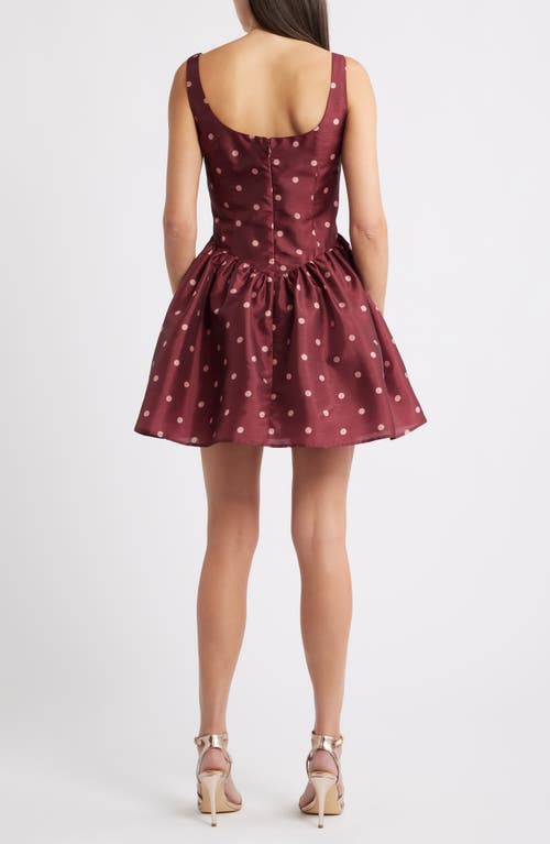 Hutch Soleil Polka Dot Cocktail Minidress In Red