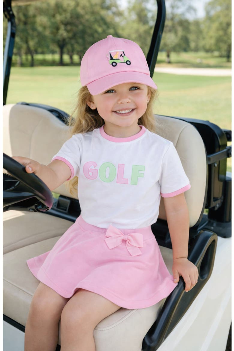 Dog in Golf Cart Bow Baseball Hat, Alternate, color, Light Pink