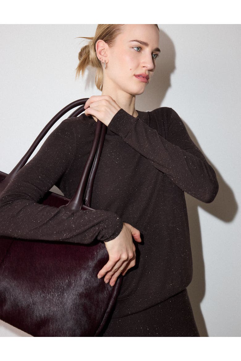Annie Sparkle Crew Neck Knit Jumper, Alternate, color, Brown
