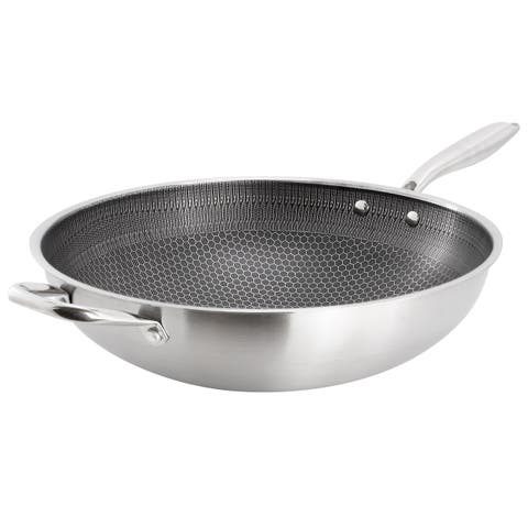 Stargaze 14in Embossed Interior Stainless Steel Wok