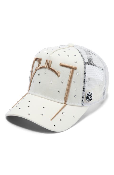 Arch Logo Crystal Embellished Trucker Hat