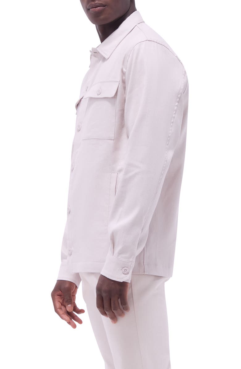 Bugatchi Linen & Cotton Stretch Shirt Jacket, Alternate, color, 