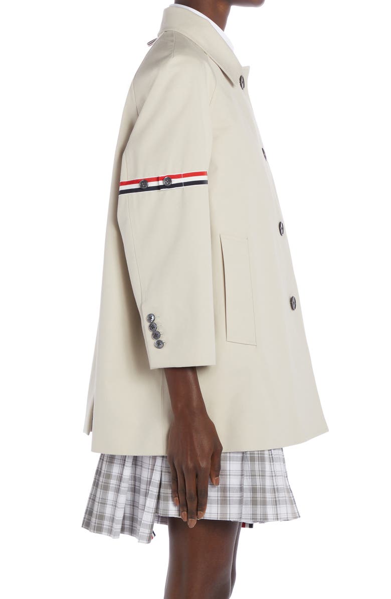 Thom Browne Armband Waterproof Twill Crop Car Coat, Alternate, color, Khaki
