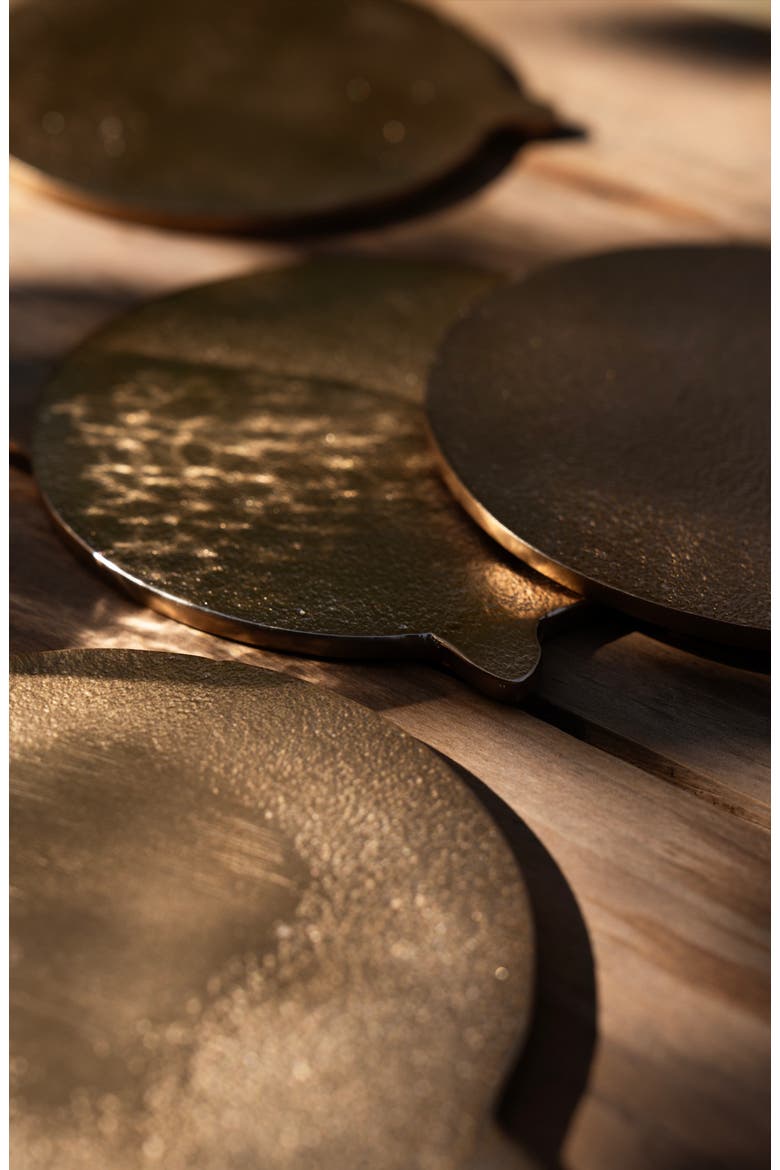 Stinson Antique Brass Coasters - Set of 6, Alternate, color, Gold
