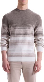 Bugatchi Gradient Stripe Merino Wool Sweater