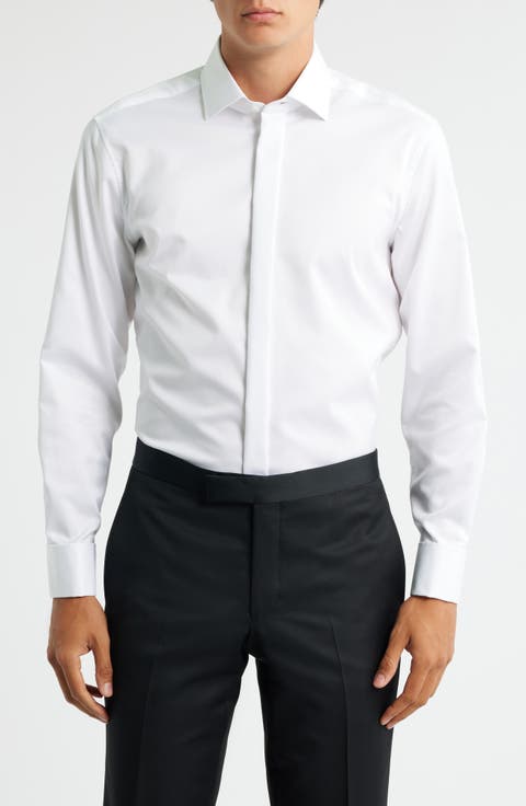 Luxury Covered Placket Non-Iron Dress Shirt