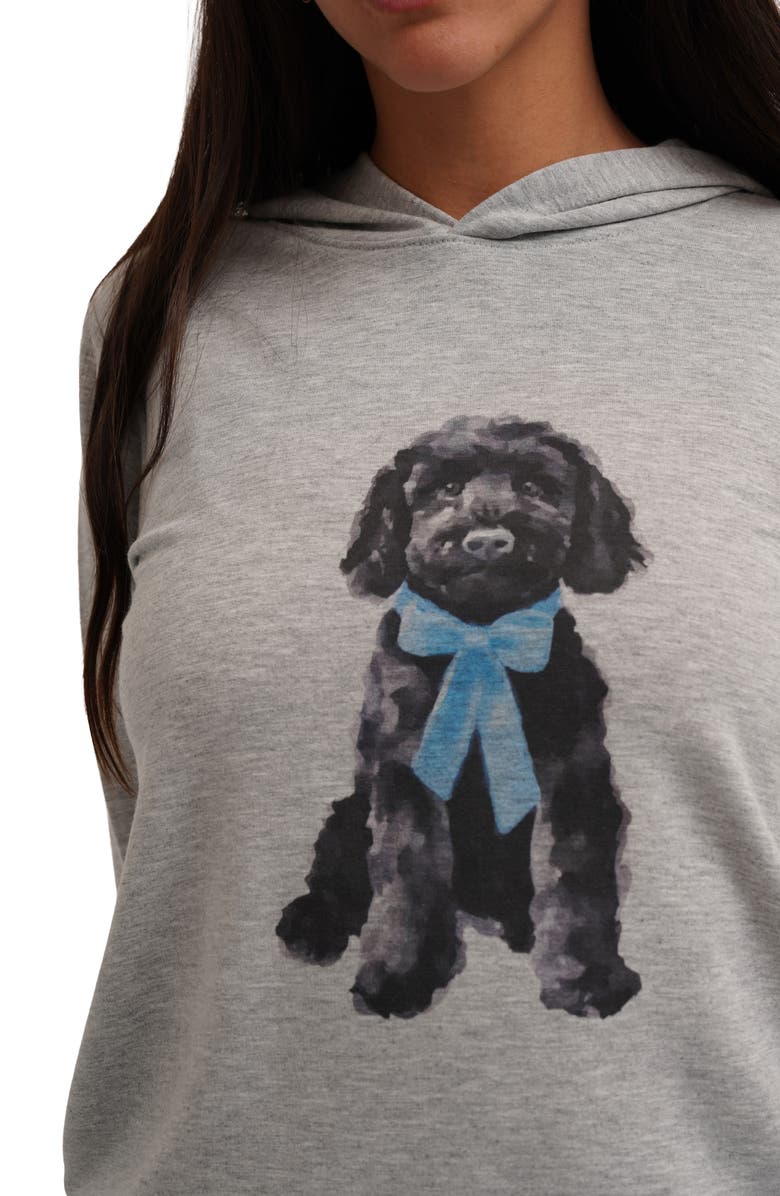 CYRUS Fluffy Dog Graphic Hoodie, Alternate, color, Heather Grey