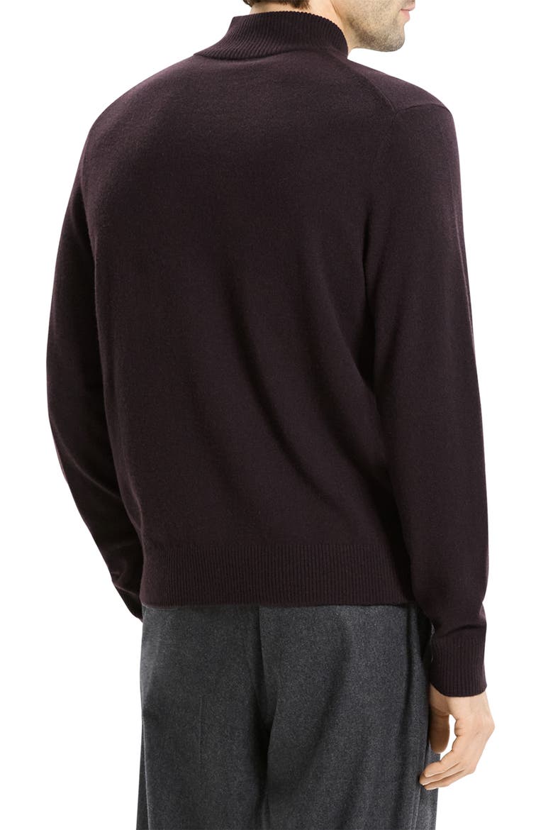 Hilles Quarter Zip Cashmere Sweater, Alternate, color, DEEP EGGPLANT