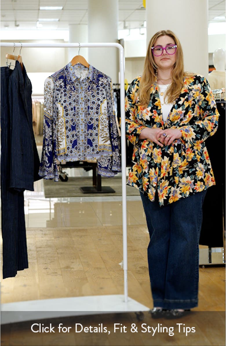 Willa Floral Bell Cuff Button-Up Shirt, sales video thumbnail