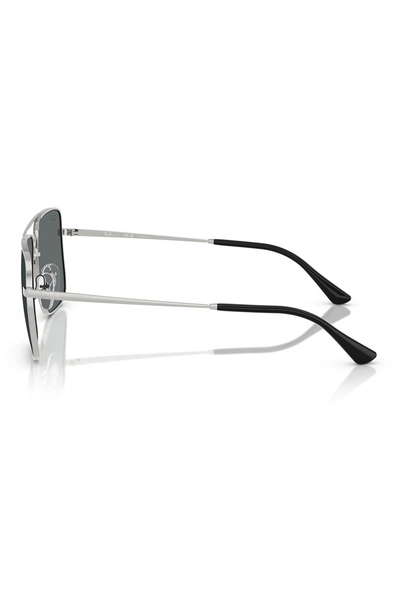 Ari 54mm Polarized Navigator Sunglasses, Alternate, color, SILVER / DARK GREY POLAR