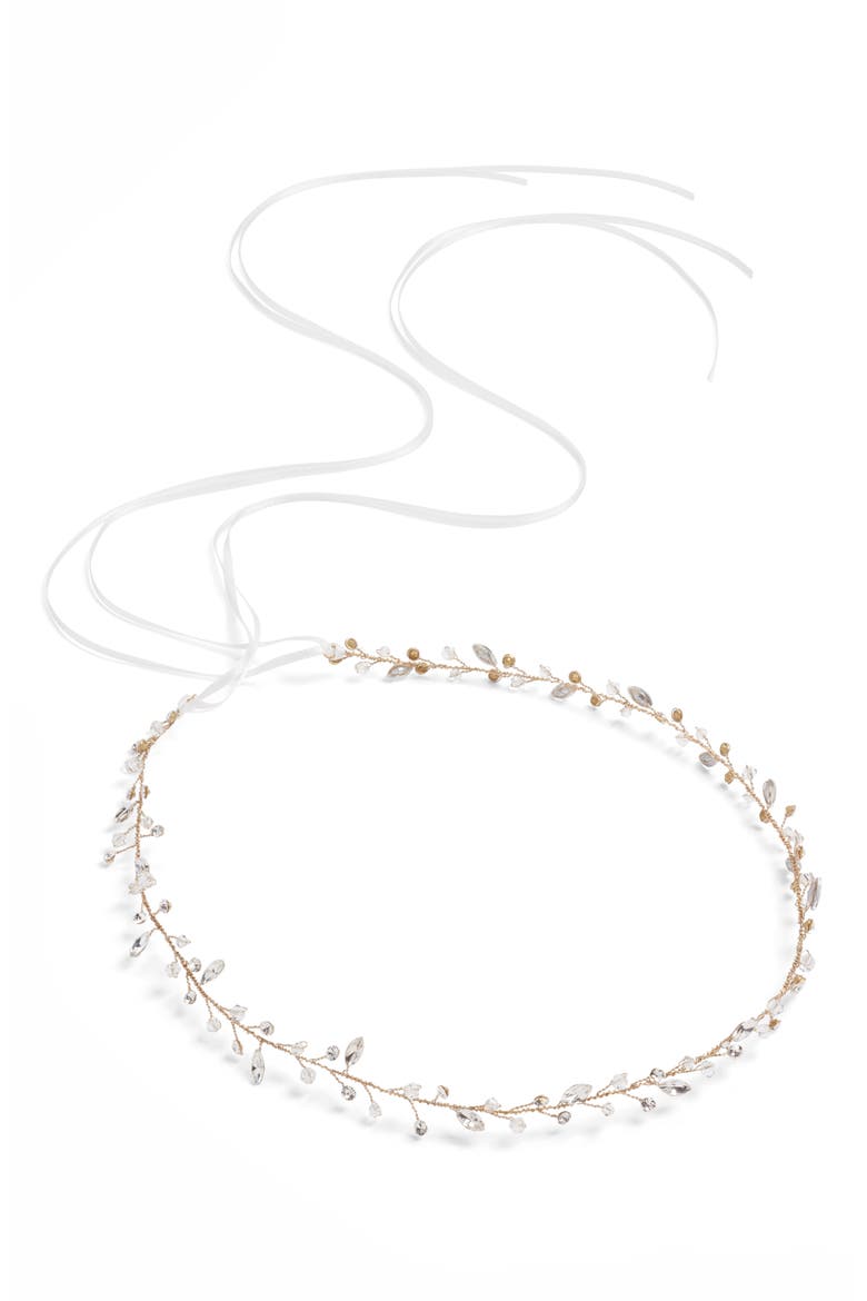 Lucina Crystal Halo & Sash, Main, color, GOLD