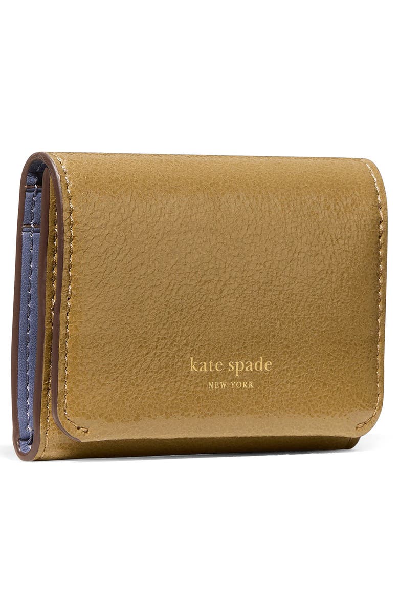 Kate Spade New York halo glazed leather card case, Alternate, color, Dried Thyme