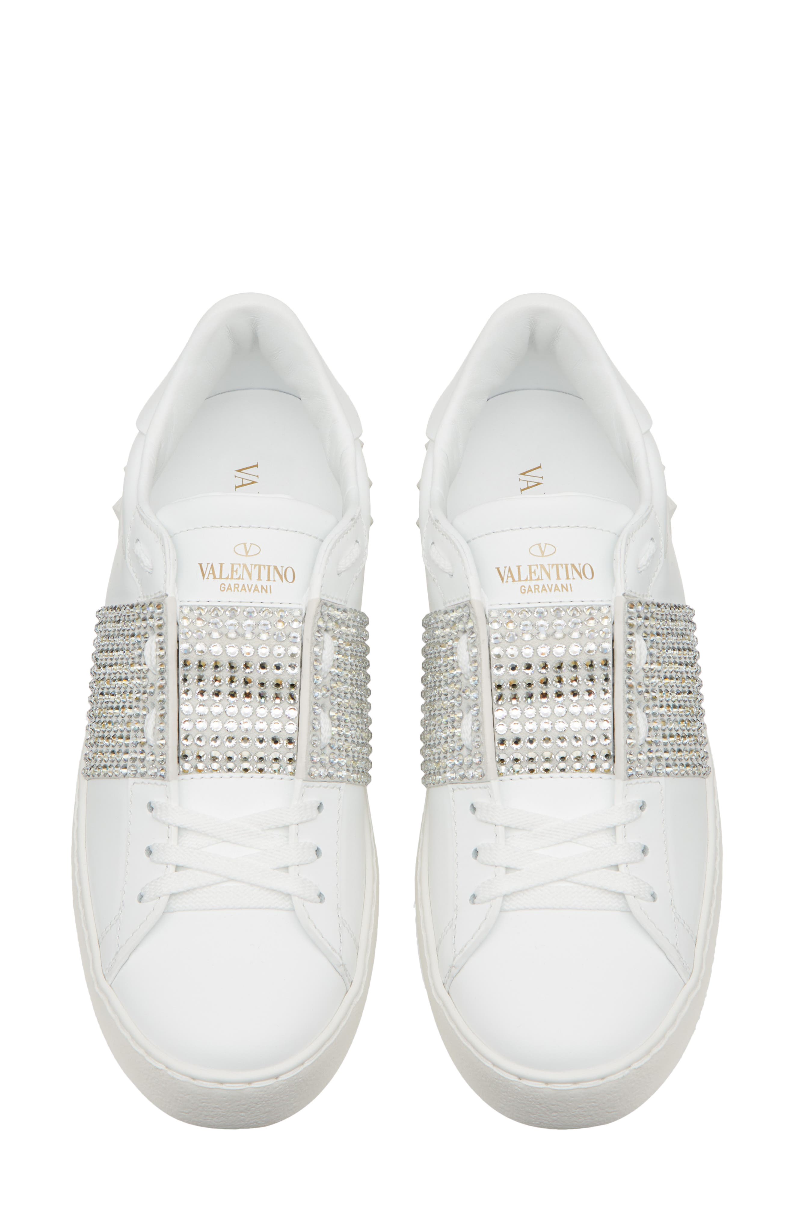 Valentino Garavani Rockstud Crystal Embellished Low Top Sneaker, Alternate, color, 