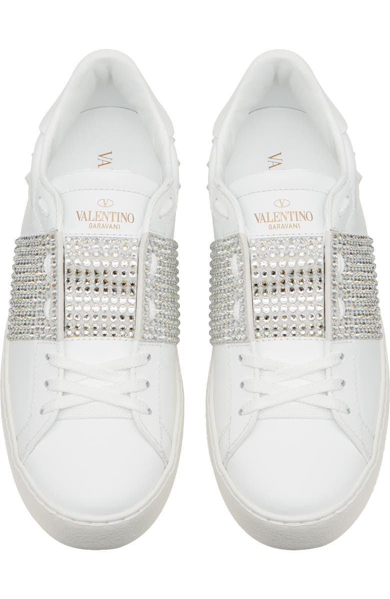 Valentino Garavani Rockstud Crystal Embellished Low Top Sneaker, Alternate, color,