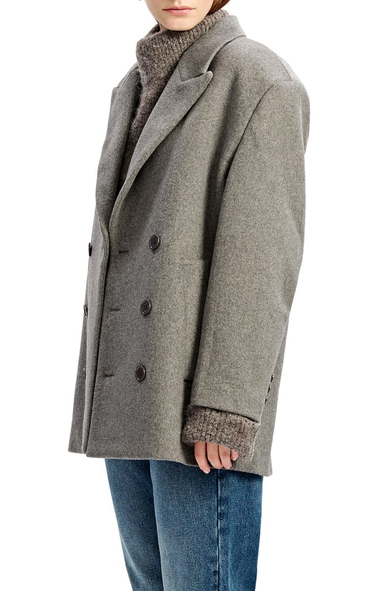 Bardot Hailey Oversize Double Breasted Blazer, Alternate, color, Dove Grey