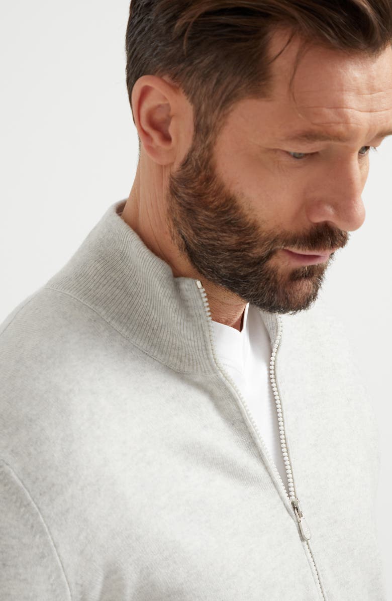 Brunello Cucinelli Zip-front cardigan, Alternate, color, 