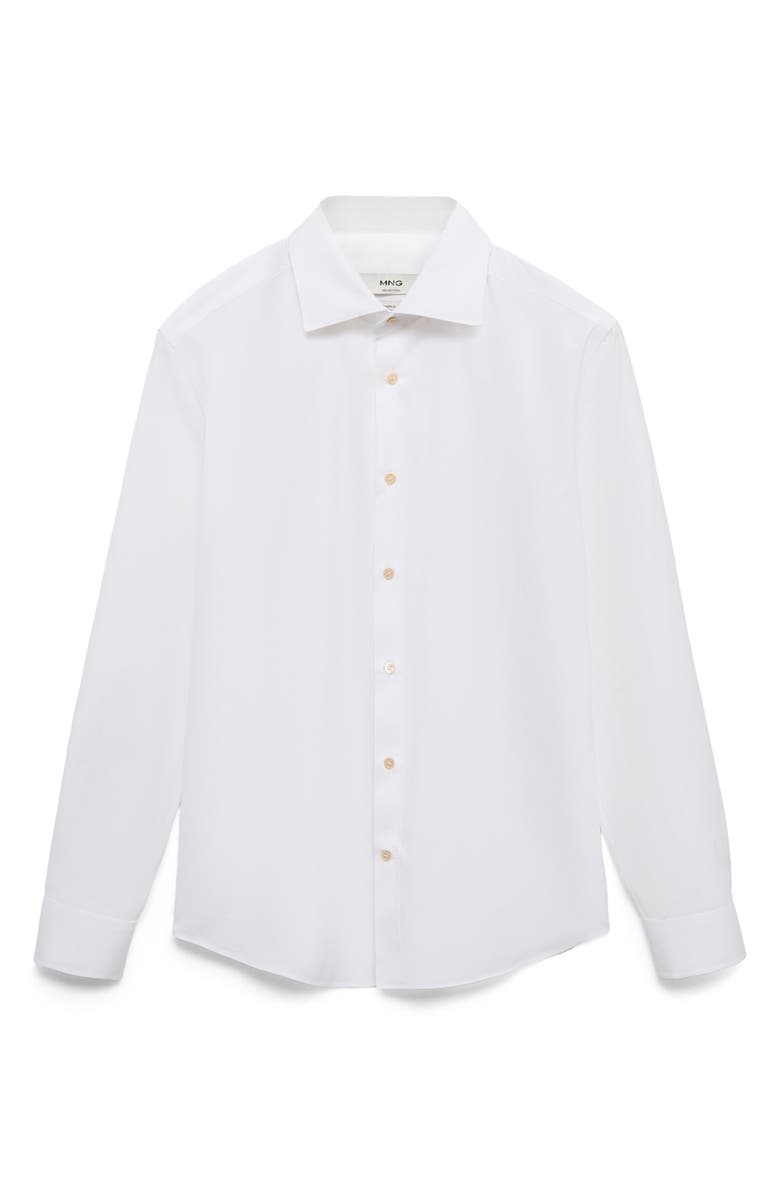 MANGO Slim Fit Cotton Button-Up Shirt, Alternate, color, White