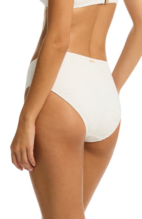 Sea Level De Soleil Mid Bikini Bottoms In White