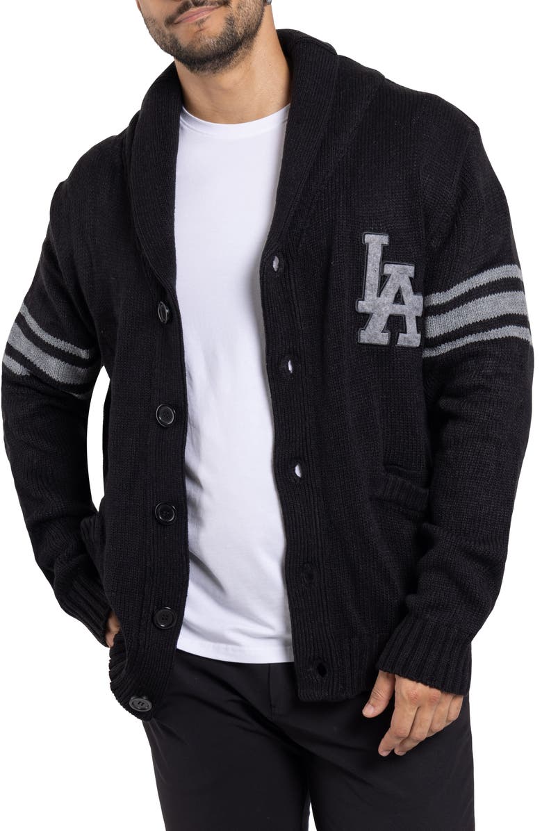 XRAY Shawl Collar Knit City Patch Cardigan, Main, color,