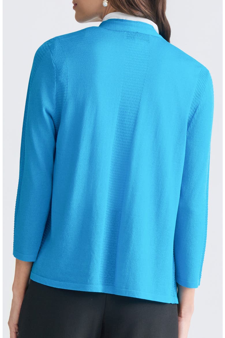 Stitch Detail Three-Quarter Sleeve Cardigan, Alternate, color, BRIGHT AZUL