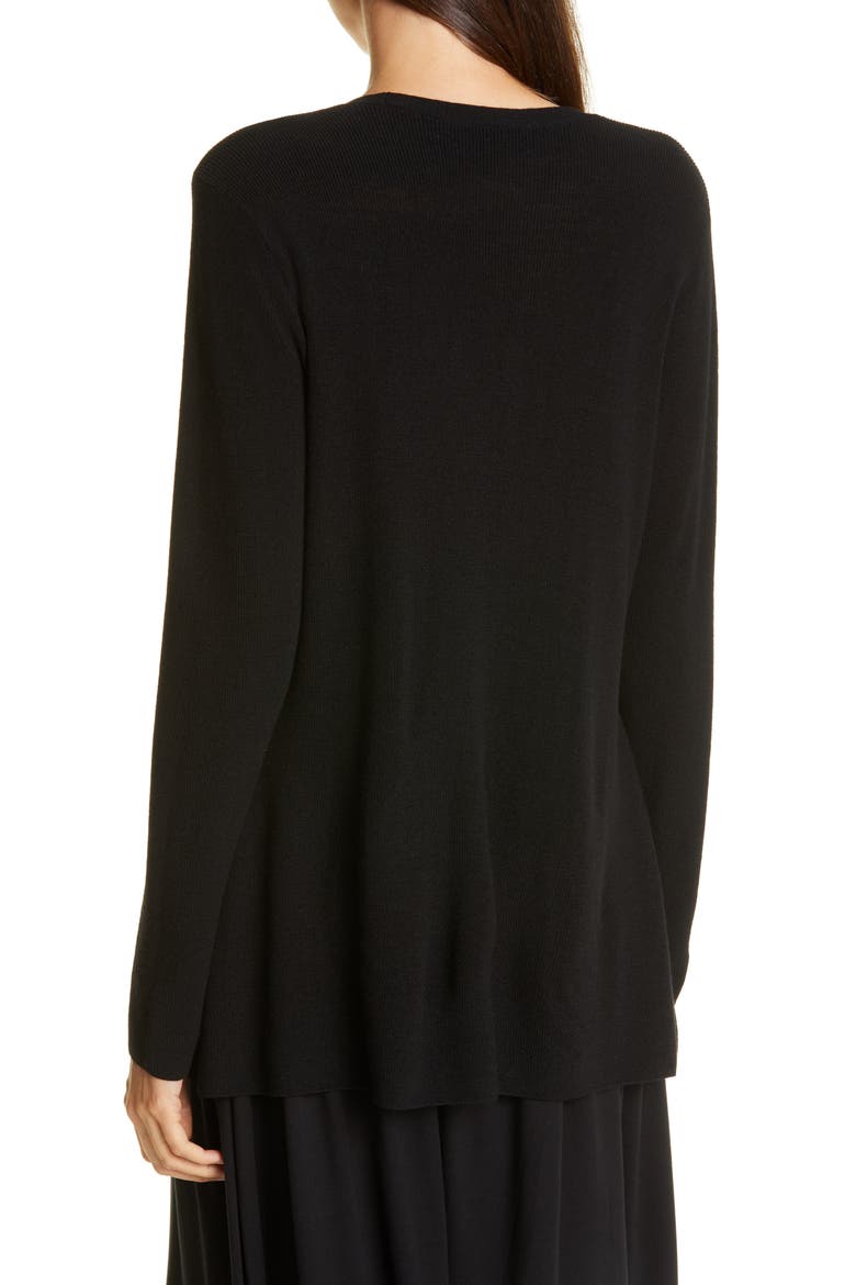 V-Neck Silk Tunic Top, Alternate, color, BLACK