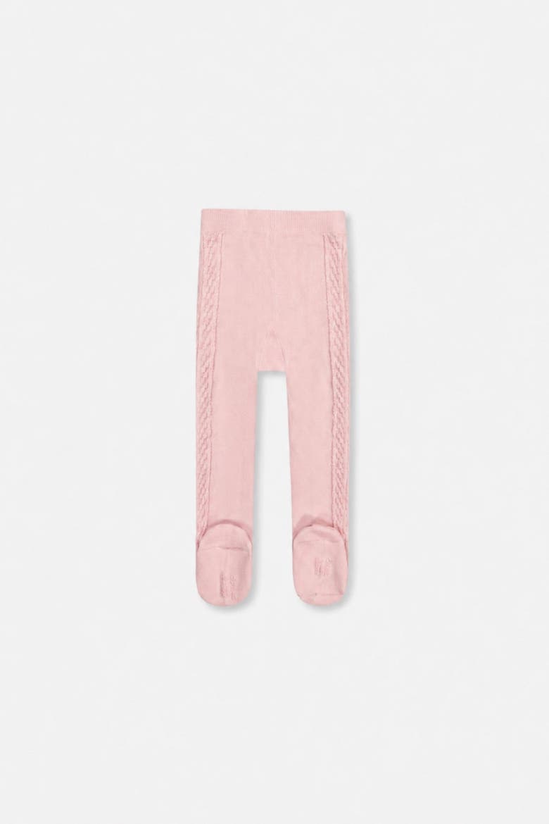 Knit Textured Smooth Stretch Cotton Blend Tights, Alternate, color, Dusty Pink