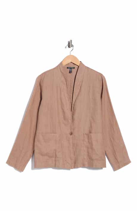 High Collar Organic Linen Jacket