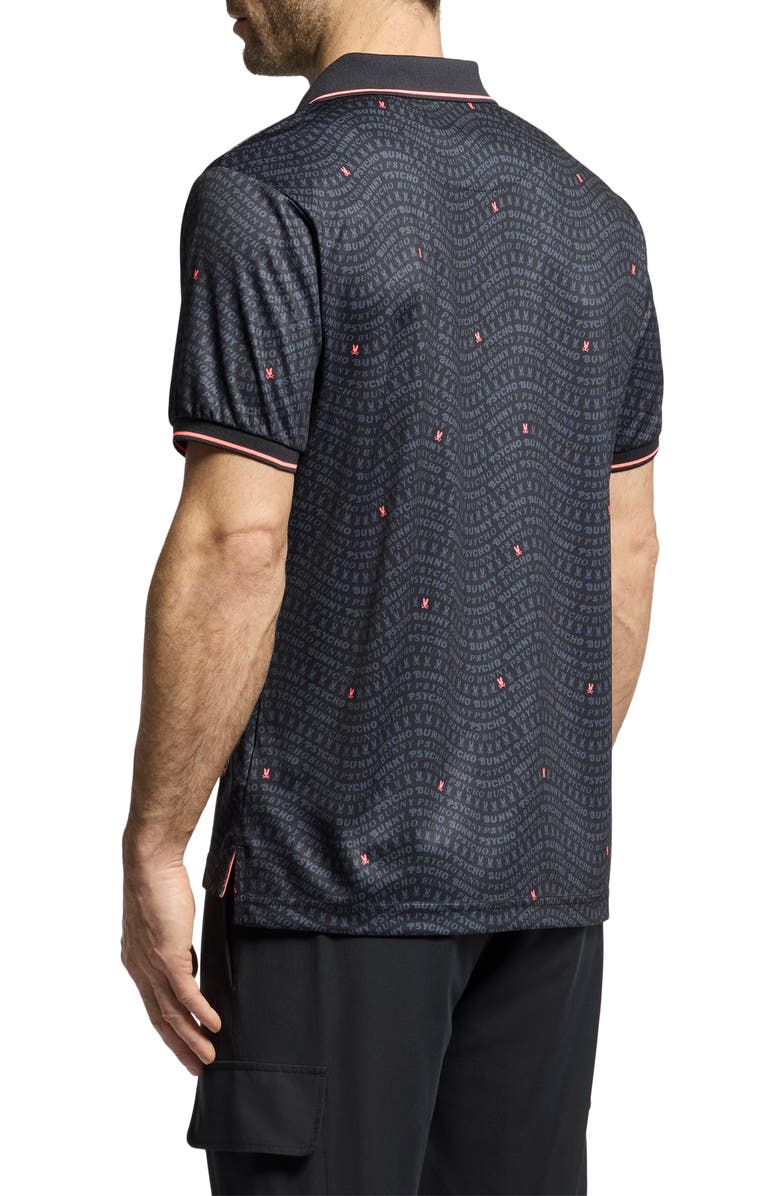 Psycho Bunny Winston Print Sport Polo, Alternate, color, Black